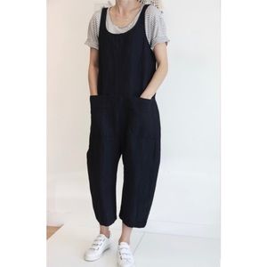 Ilana Kohn Gary Linen Blend Deep Indigo Jumpsuit